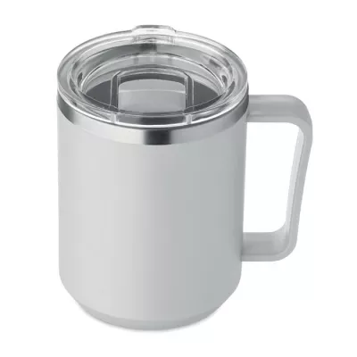 Kubek dwuścienny z przesuwaną pokrywką 400 ml COCOA - Szary (MO2900-07)