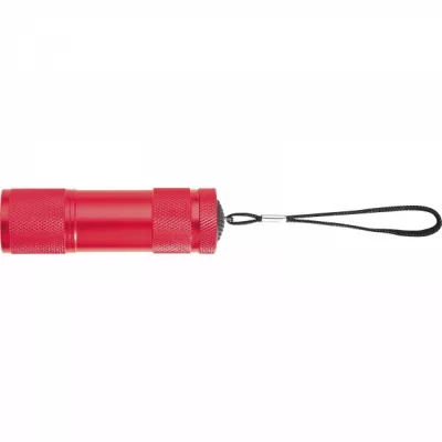 Latarka metalowa 9 LED DUNCAN - czerwony (8875705)