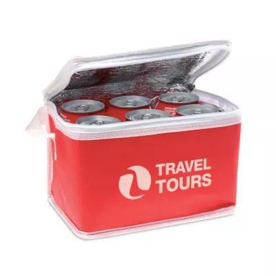 Torba chłodząca na 6 puszek 80 g/m² PROMOCOOL - Czerwony (MO7883-05)