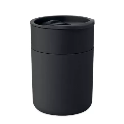 Kubek z PP z silikonową osłoną 330 ml GOBLET - Czarny (MO2773-03)