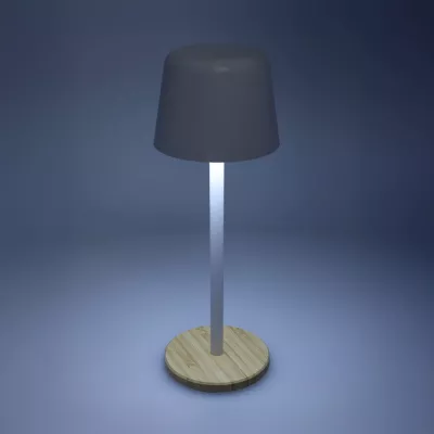 Lampa stołowa Solis z regulacją jasności i podstawą z bambusa - biały (LT93353-N0001)