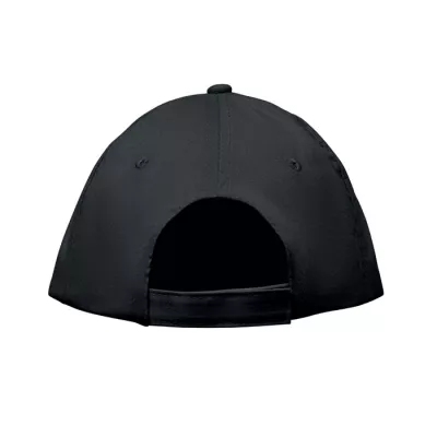 Czapka z daszkiem 5-panelowa z bawełny 180 g/m² SUNNY - Czarny (MO2345-03)