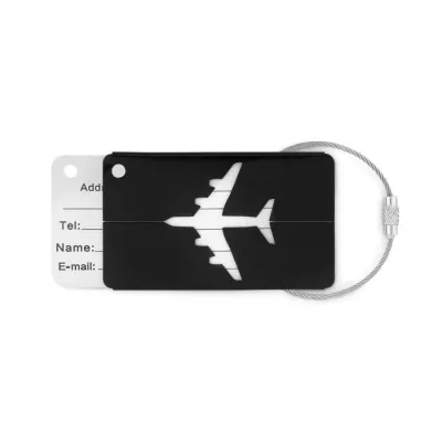 Zawieszka na bagaż aluminiowa FLY TAG - Czarny (MO9508-03)