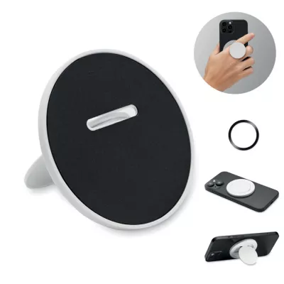 Uchwyt magnetyczny na telefon z ABS z recyklingu ABLE - Bialy (MO2556-06)