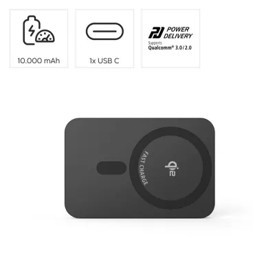 Magnetyczny power bank 10000 mAh Hama - czarny (VH037-03)
