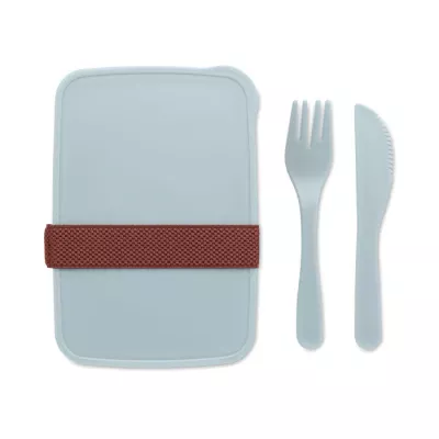 Pudełko na lunch ze sztućcami SUNDAY - Baby Blue (MO6254-66)