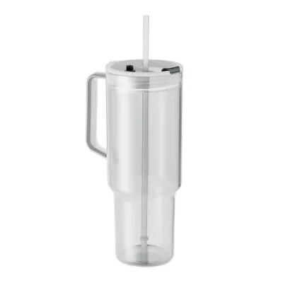 Kubek z RPET ze słomką 1200 ml MUGORA - Przezroczysty (MO2964-22)