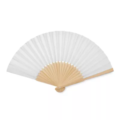 Wachlarz bambusowy z papierem FANNY PAPER - Bialy (MO6828-06)