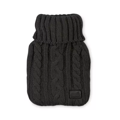 Termofor 400 ml w dzianinowym pokrowcu TOASTY - Czarny (MO2720-03)