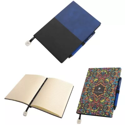 Notatnik A5 w kropki i długopis REPORTER Pierre Cardin - niebieski (B3501202IP304)