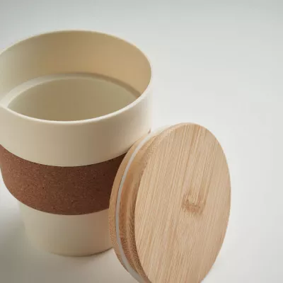 Kubek z PP z korkową opaską 300 ml GALAO - Bezowy (MO6981-13)