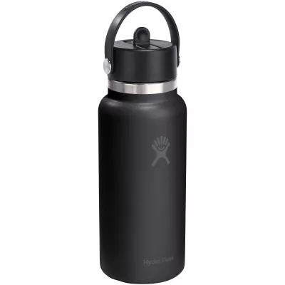 Hydro Flask Wide Mouth 946 ml – termoizolowana butelka na wodę ze stali nierdzewnej, z nakrętką ze słomką - Biały (10099201)