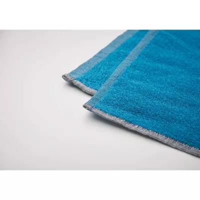 Ręcznik żakardowy SEAQUAL® 70x140 cm 500 g/m² SAND - Turkusowy (MO2059-12)