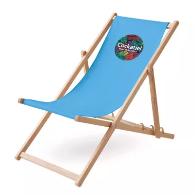 Leżak plażowy drewniany składany HONOPU - Turkusowy (MO6503-12)