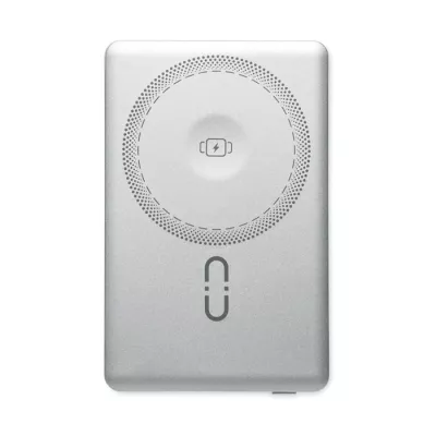 Powerbank magnetyczny 5000 mAh z aluminium CORE - Srebrny Mat (MO3179-16)