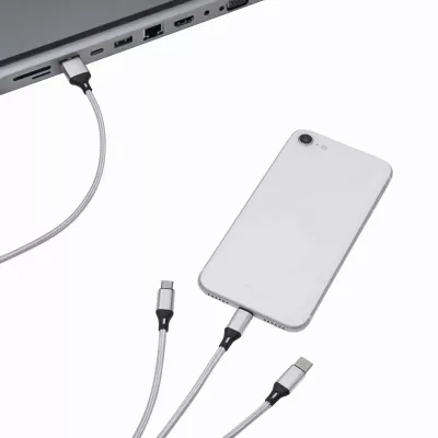 Kabel do ładowania CHARGE DISTANCE - srebrny (56-1107381)