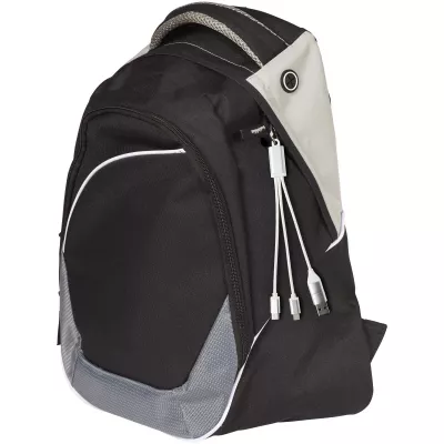 Metal kabel do ładowania 4 w 1 z aluminium z recyklingu z łańcuchem do kluczy - Srebrny (12438281)