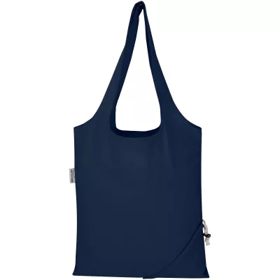 Madras Blend - torba na zakupy, wykonana z recyklingowanej baweły o gramaturze 140 g/m² posiadającej certyfikat GRS, składana - Granatowy (12080555)