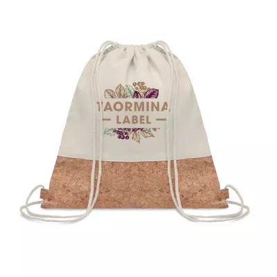 Worek bawełniany z korkowym wykończeniem 160 g/m² ILLA - Bezowy (MO9515-13)