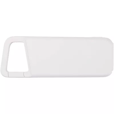 Alkes wodoodporny powerbank z karabińczykiem o pojemności 5000 mAh i mocy 12 W, wykonany z tworzyw sztucznych pochodzących z recyklingu - Biały (12447001)