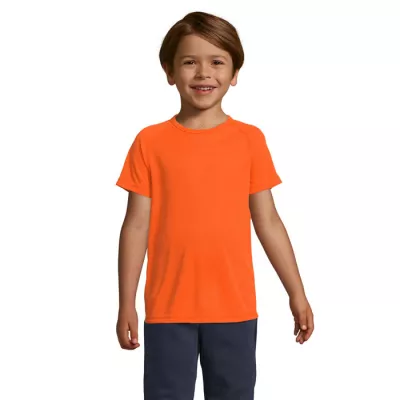 Koszulka sportowa dziecięca 140 g/m² Sol's SPORTY KIDS - Neonowy Pomarańczowy (S01166-NO)