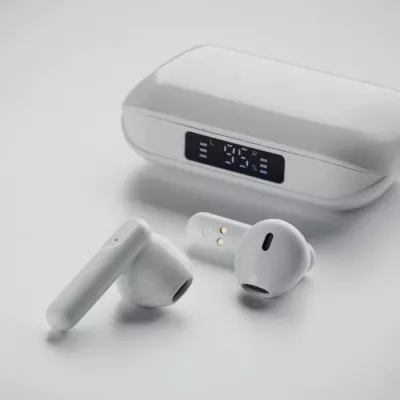 Słuchawki douszne TWS Bluetooth 5.3 z LCD QUAVER - Bialy (MO6946-06)