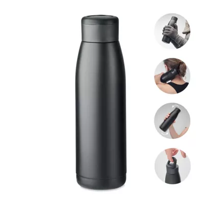 Butelka dwuścienna stalowa 400 ml CALEFRIO - Czarny (MO2331-03)