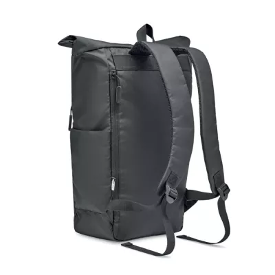 Plecak rolltop na laptop 15" z RPET VALLEY ROLLPACK - Czarny (MO2051-03)