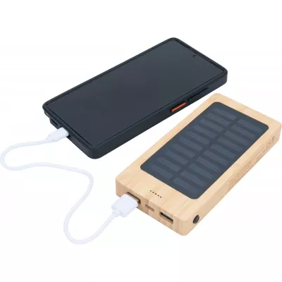 Power bank 8000 mAh solarny VALENTINA - beżowy (3256313)