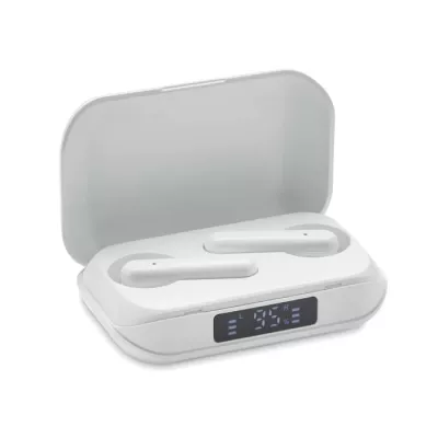 Słuchawki douszne TWS Bluetooth 5.3 z LCD QUAVER - Bialy (MO6946-06)