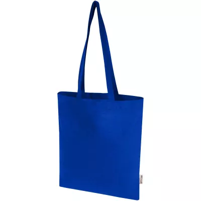 Madras Blend torba na zakupy z bawełny z recyklingu z certyfikatem GRS o gramaturze 140 g/m² i pojemności 7l - Błękit królewski (12076053)
