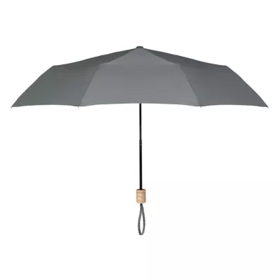 Parasol składany 21" z RPET z drewnianą rączką TRALEE - Szary (MO9604-07)