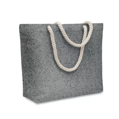 Torba plażowa z bawełny z recyklingu 220 g/m² MARE - Czarny (MO2188-03)