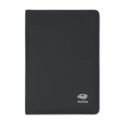 Teczka A5 z RPET 300D z notatnikiem FOLIO - Czarny (MO2569-03)