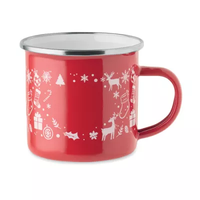 Kubek emaliowany świąteczny 300 ml SEASOMEL - Czerwony (CX1595-05)