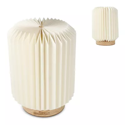 Coollux składana papierowa lampa LED Aurora na drewnianej podstawie, 22 cm - naturalny-t (LT40725-N0094)