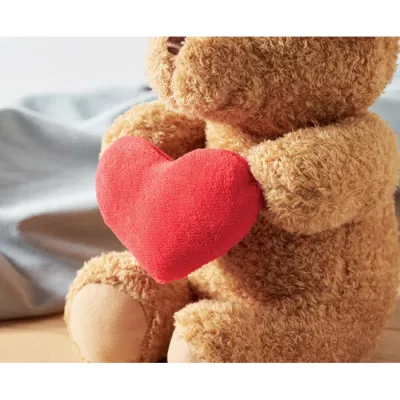 Miś pluszowy z sercem 23 cm SNUGGLE - Czerwony (MO2949-05)