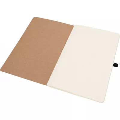 Notatnik A5 z czystymi stronami i długopisem z materiałów z recyklingu CHLOE - czarny (2377603)