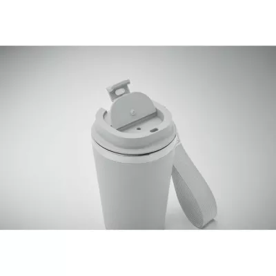 Kubek termiczny 350 ml z paskiem na nadgarstek TOPAZ - Bialy (MO2317-06)