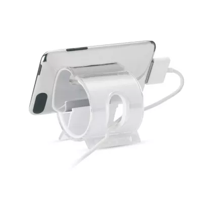 Podstawka na telefon plastikowa STANDIX - Bialy (MO7937-06)