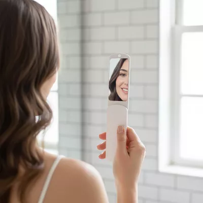 Szczotka do ubrań z lusterkiem Kaiya - biały (LT92736-N0001)