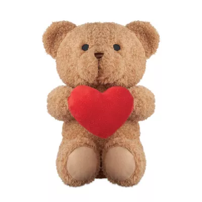 Miś pluszowy z sercem 23 cm SNUGGLE - Czerwony (MO2949-05)