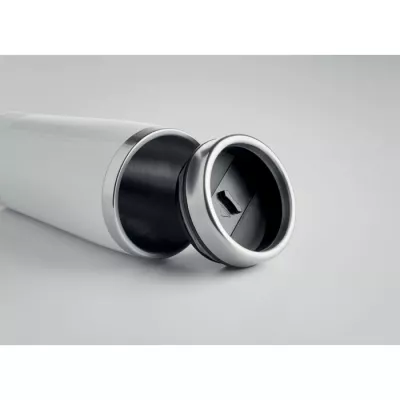 Kubek podróżny stalowy dwuścienny 400 ml RODEO COLOUR - Bialy (MO9618-06)