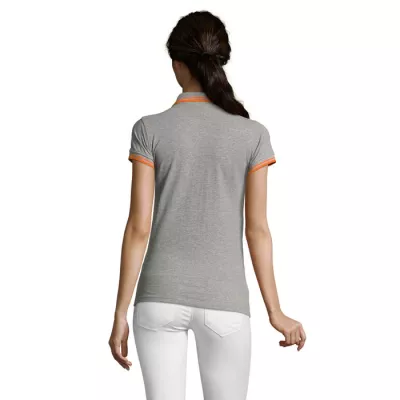 Polo damskie z piki 200 g/m² Sol's PASADENA WOMEN - Melanż Szary/pomarańczowy (S00578-MO)