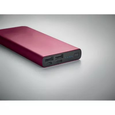 Powerbank 10 000 mAh aluminiowy POWERFLAT 10C - Burgund (MO6770-02)