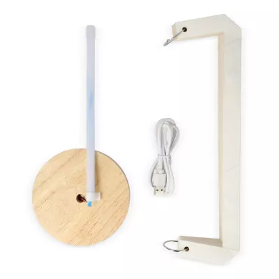 Składana papierowa lampa LED Coollux Aurora Tall na drewnianej podstawie, 32 cm - naturalny-t (LT40726-N0094)