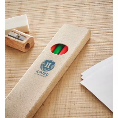 Zestaw 4 kredek zakreślaczy w pudełku BOWY - Wielokolorowy (MO6836-99)