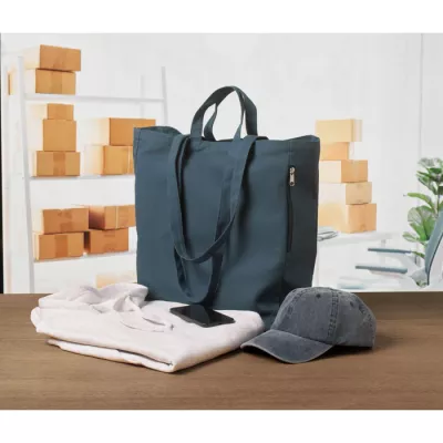 Torba na zakupy z recyklingu 380 g/m² GAVE COLOUR - Niebieski (MO2565-04)