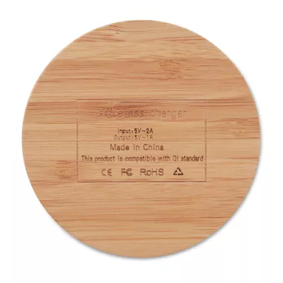 Ładowarka bezprzewodowa bambusowa 5W RUNDO - Drewna (MO9434-40)