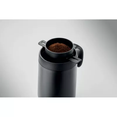 Kubek termiczny z filtrem do kawy 450 ml CAFETITO - Czarny (MO3209-03)